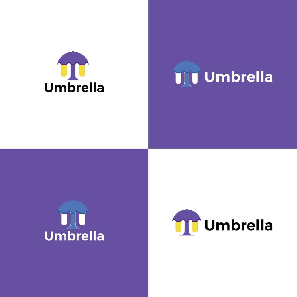 ombrello logo - u lettera logo vettore