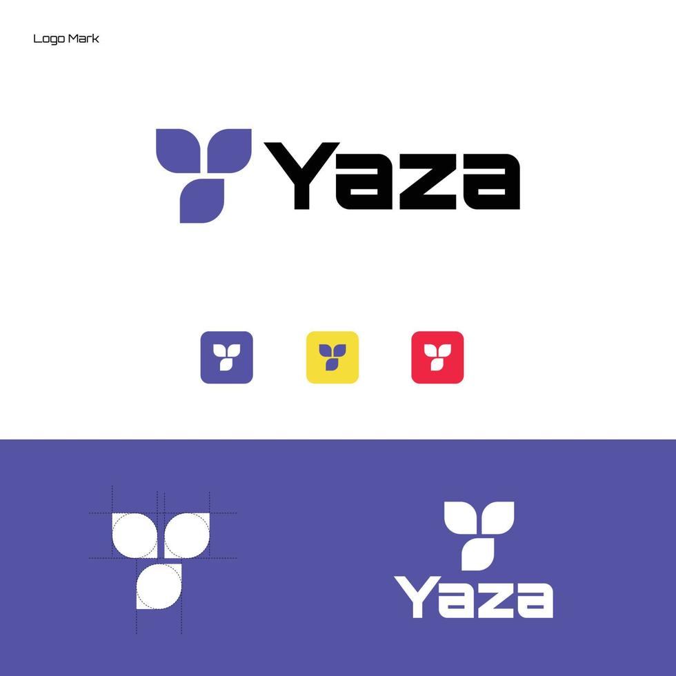 yaza logo design - y lettera logo vettore