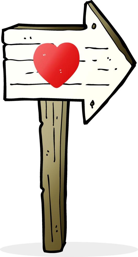 cartone animato amore cuore cartello inviare vettore