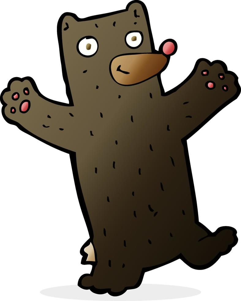 cartone animato orso nero vettore