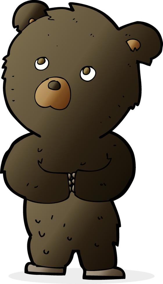cartone animato nero orso cucciolo vettore