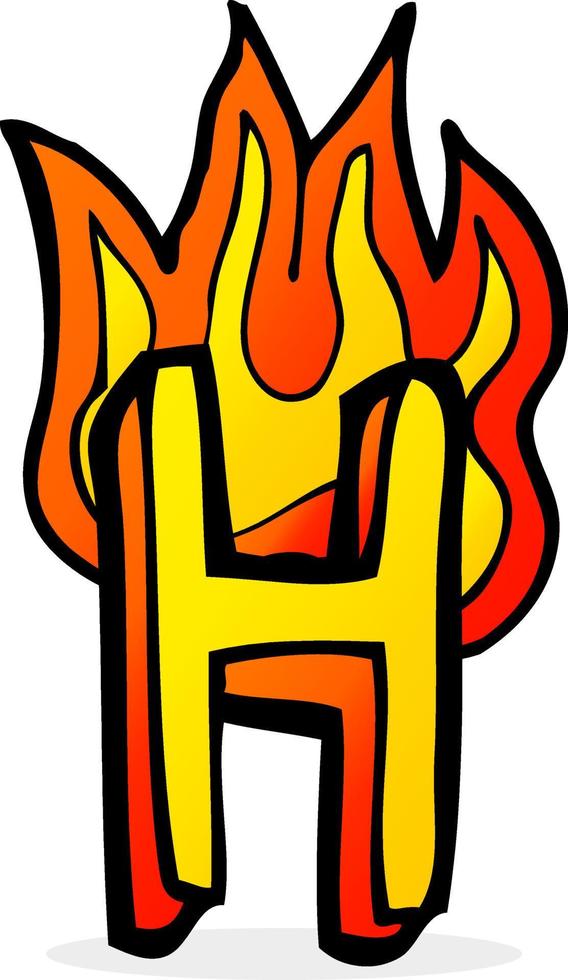 cartone animato fiammeggiante lettera vettore