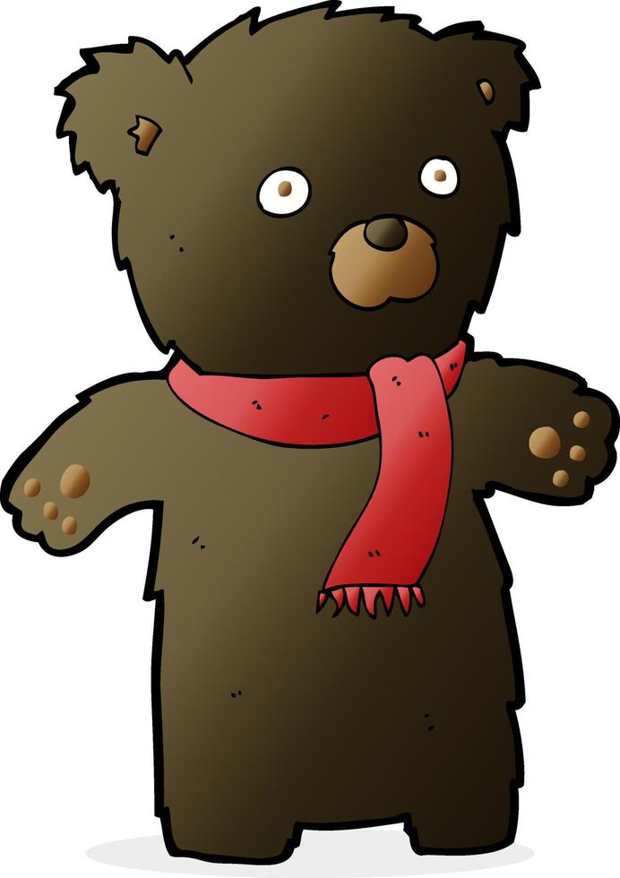 cartone animato carino nero orso vettore