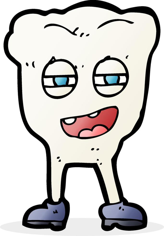 cartone animato divertente dente personaggio vettore