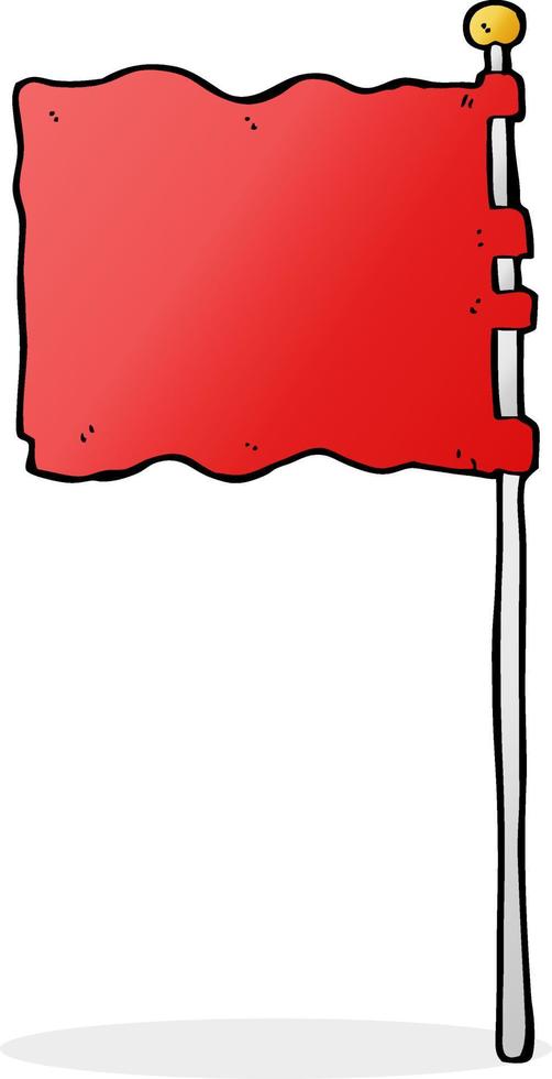 cartone animato agitando bandiera vettore