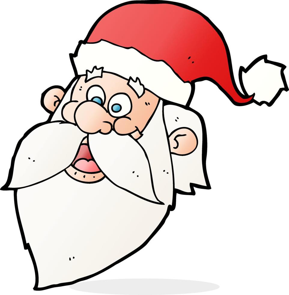 cartone animato gioviale Santa Claus viso vettore