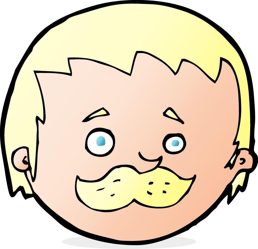 cartone animato uomo con i baffi vettore