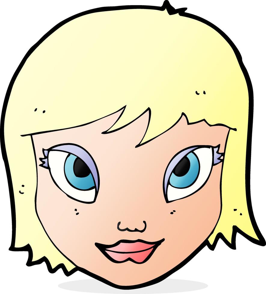 volto femminile dei cartoni animati vettore