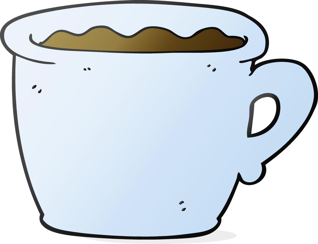 cartone animato vecchio caffè tazza vettore