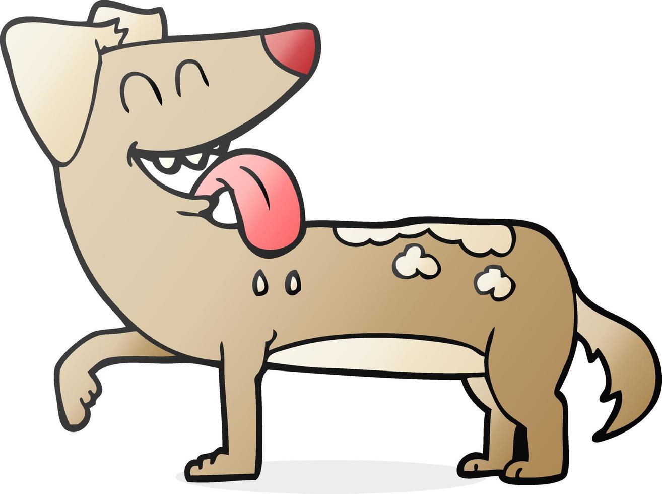 cartone animato ansimante cane vettore