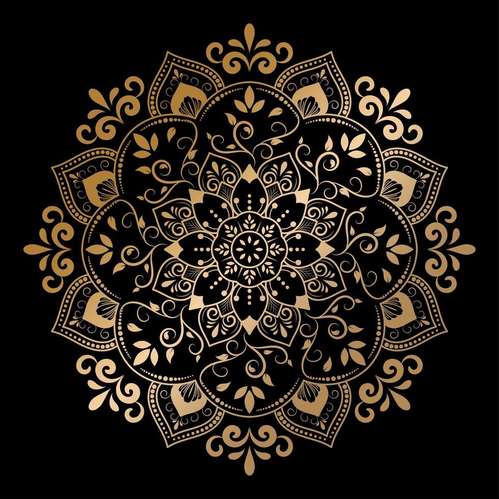 design mandala vintage oro di lusso vettore