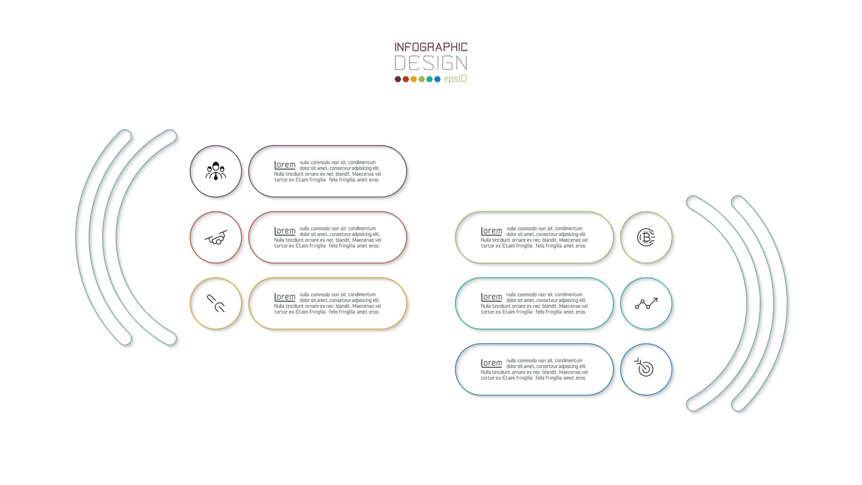 contorno colorato capsula banner infografica vettore