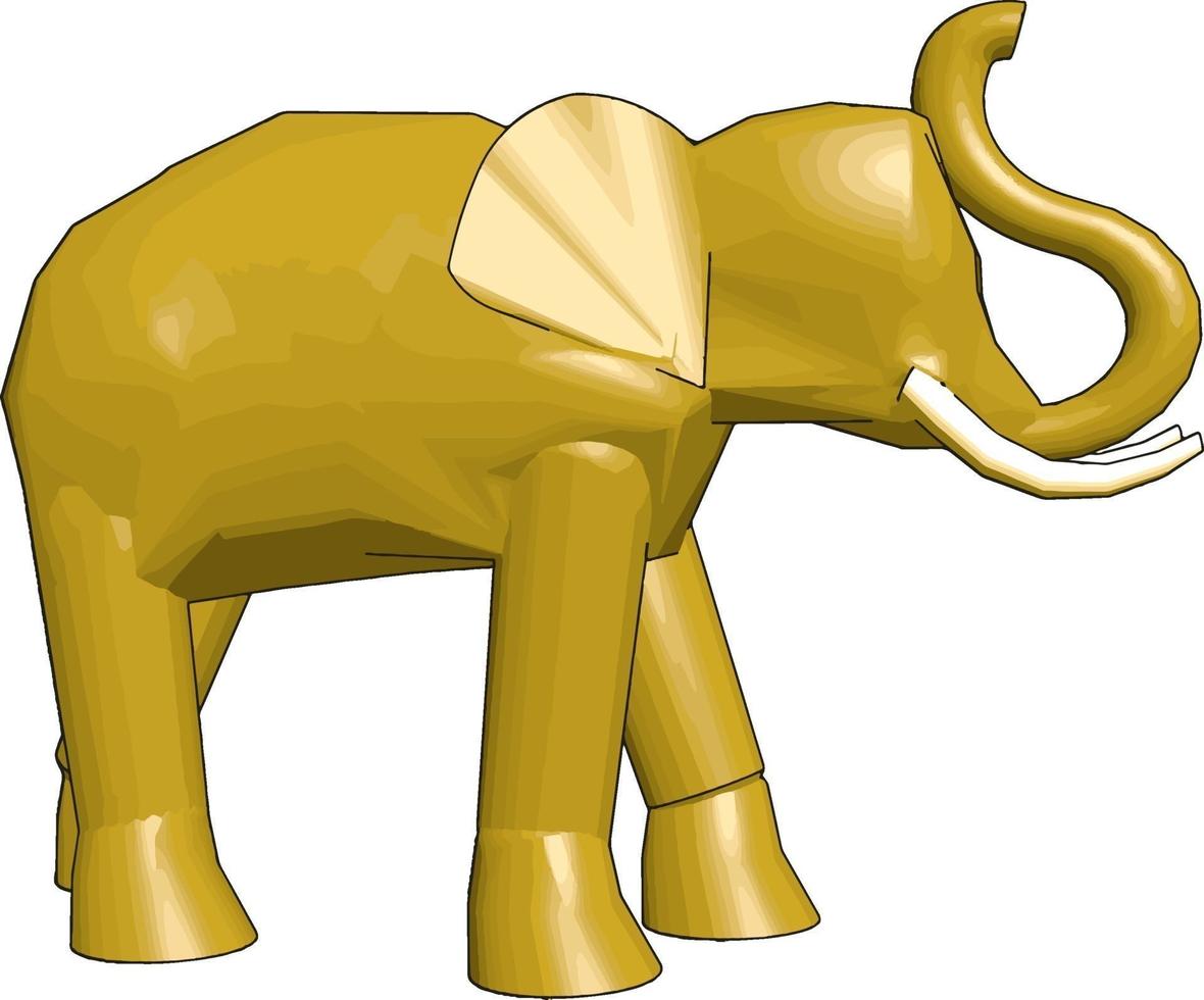 3d modello di elefante, illustrazione, vettore su bianca sfondo.