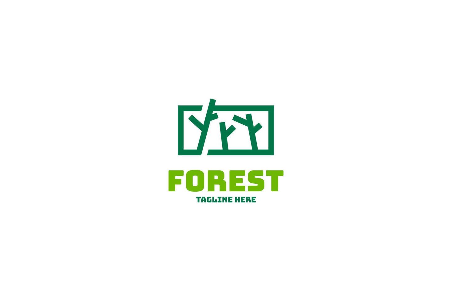 piatto alberi foresta verde natura logo design vettore illustrazione idea
