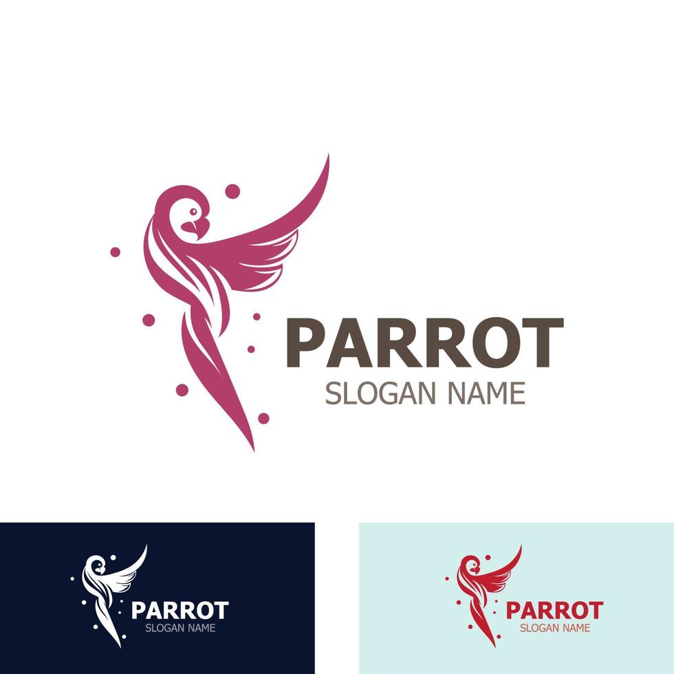 pappagallo logo disegno, temi animale creativo modello vettore