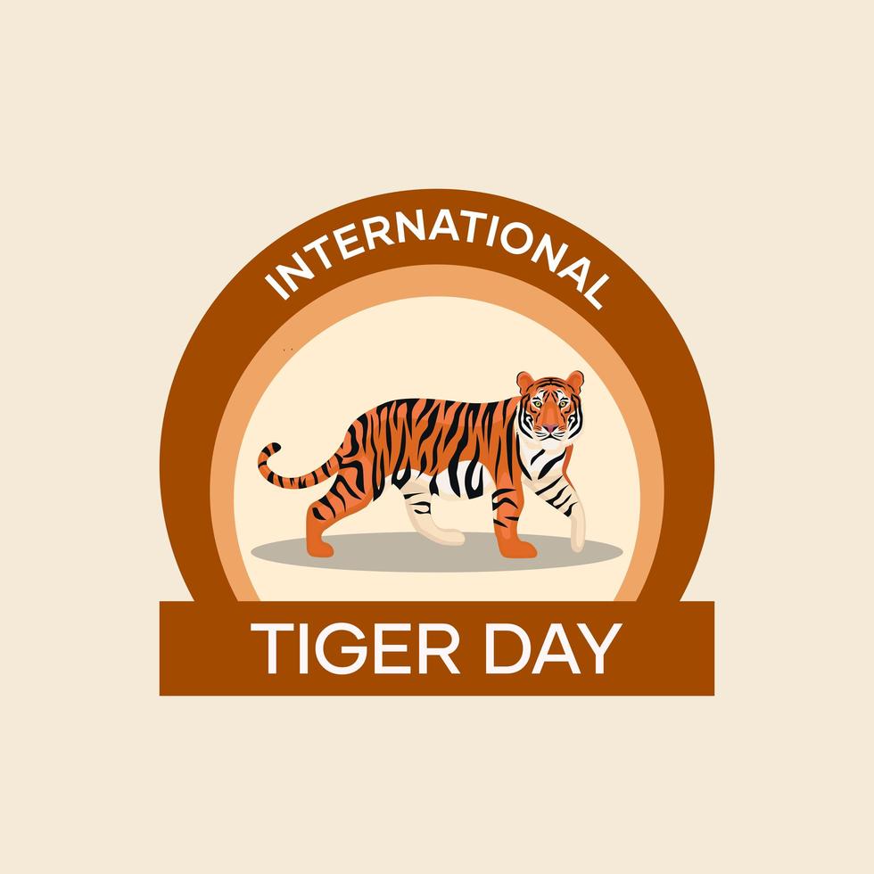 distintivo di giorno internazionale della tigre vettore