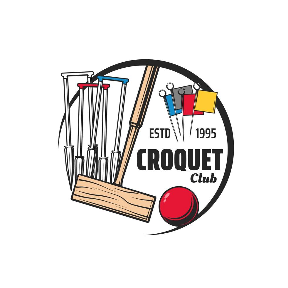 croquet sport club Vintage ▾ il giro icona o simbolo vettore