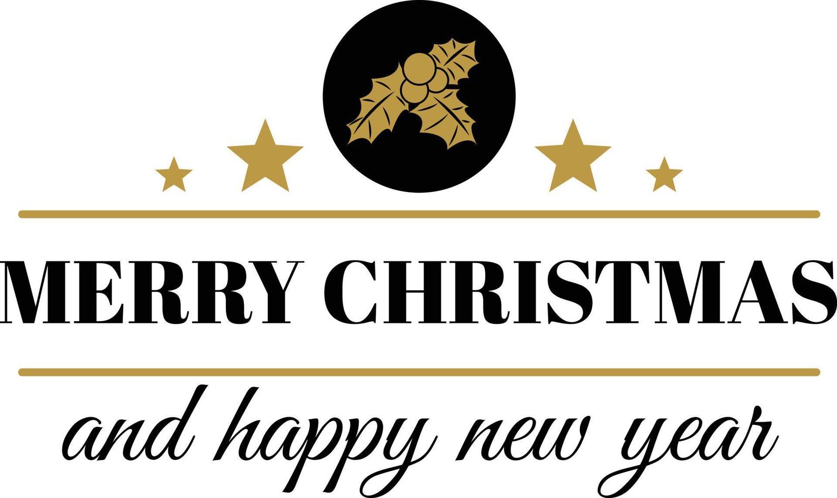 allegro Natale e contento nuovo anno lettering e citazione illustrazione vettore