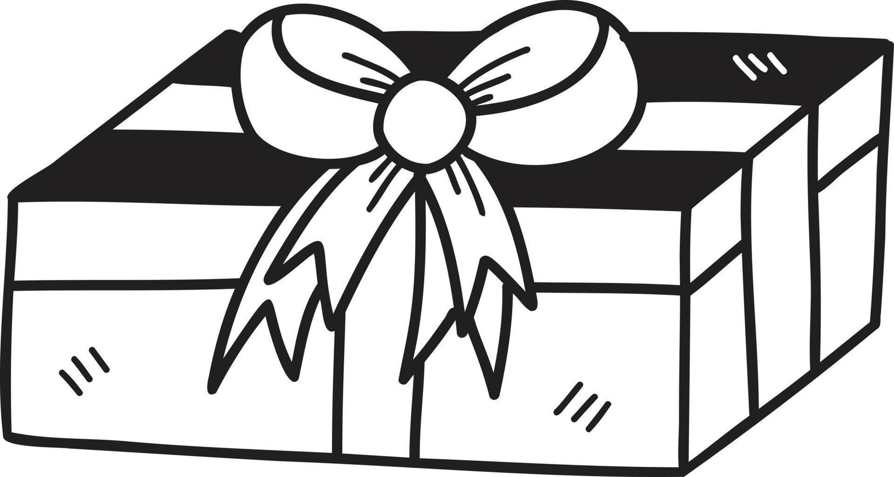mano disegnato piazza Natale regalo scatola illustrazione vettore