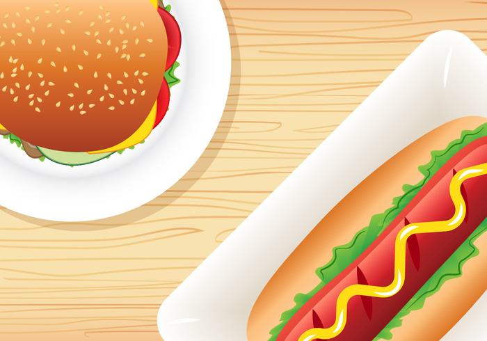 Burger e Hot Dog vettore