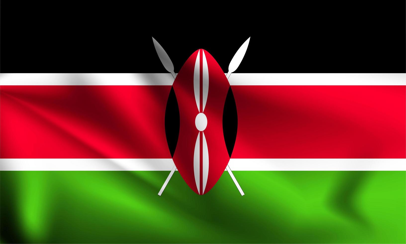 Kenia bandiera 3d vettore