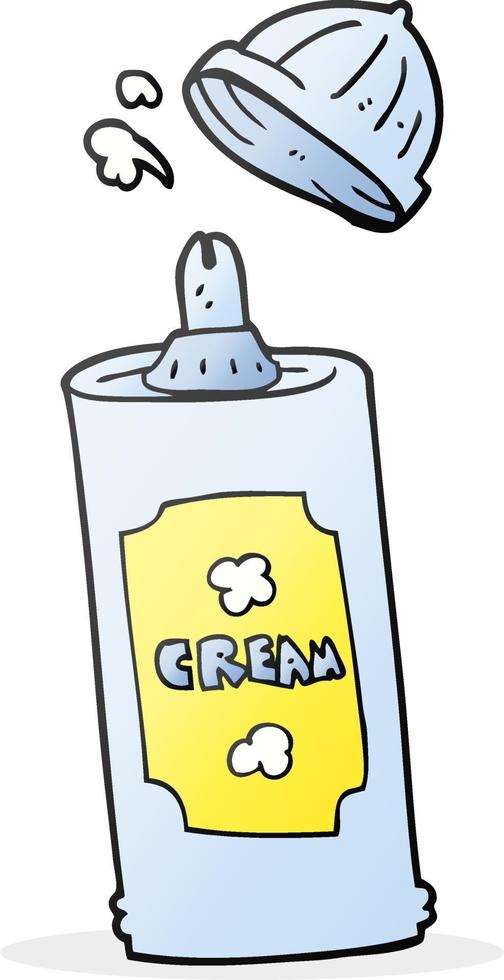cartone animato spray frustato crema vettore