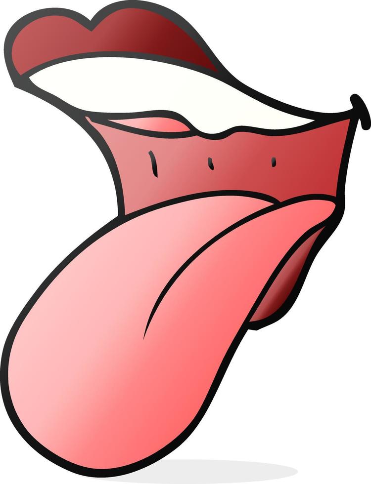 cartone animato bocca attaccare su lingua vettore