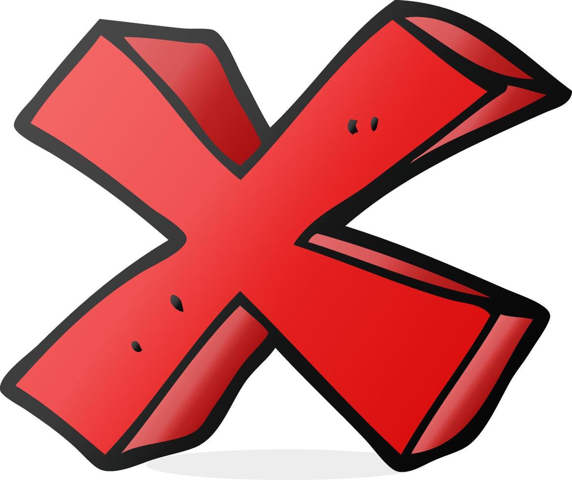 cartone animato negativo X simbolo vettore