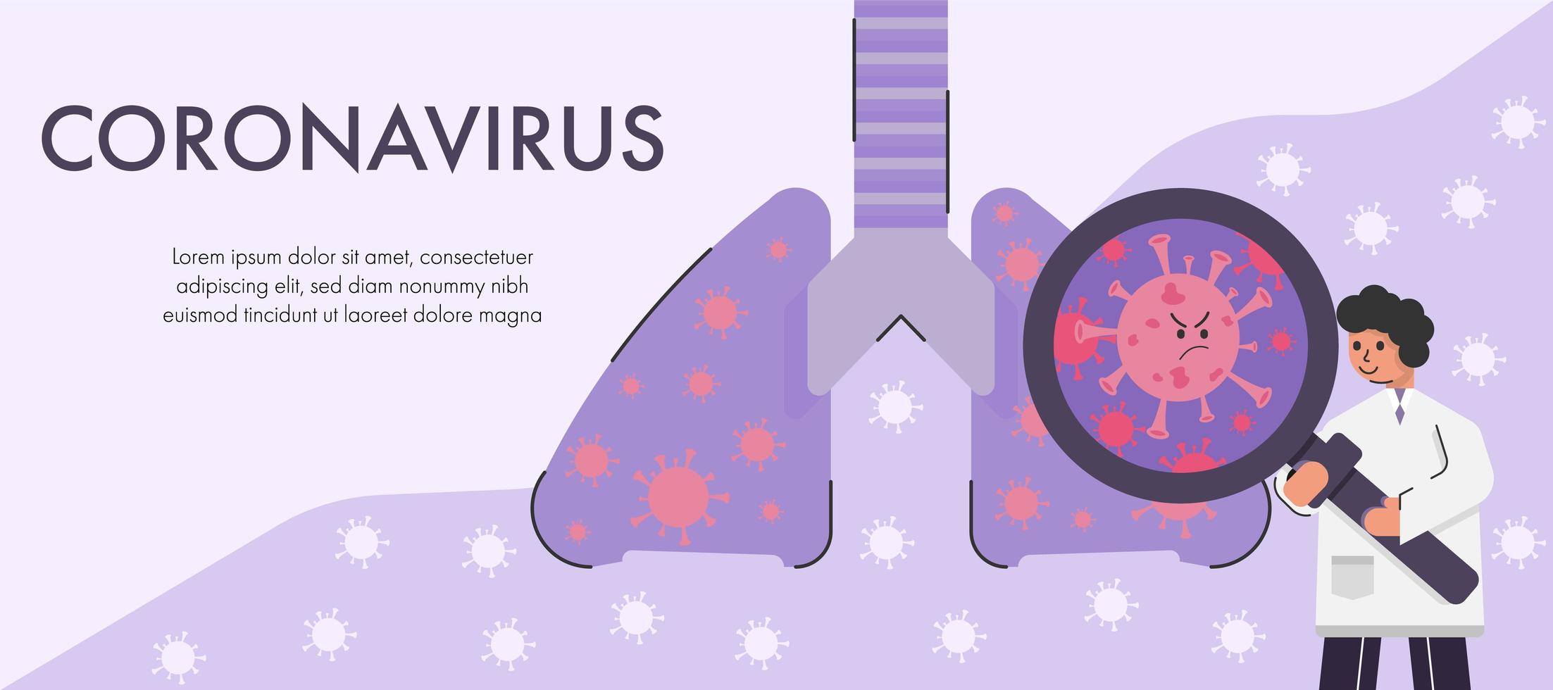 il medico esamina il coronavirus vettore