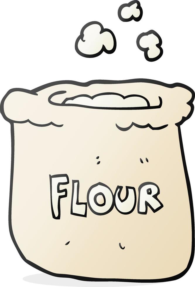 cartone animato sacchetto di farina vettore