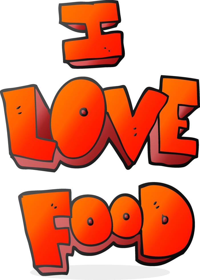 cartone animato io amore cibo simbolo vettore