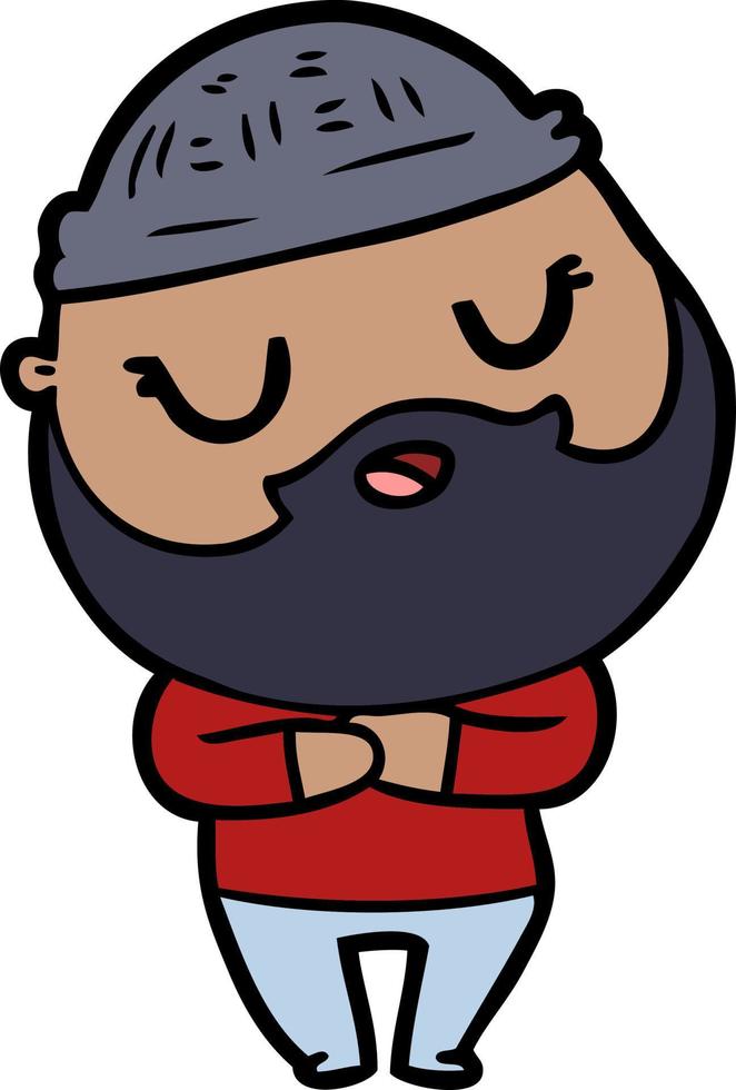 carino cartone animato uomo con barba vettore