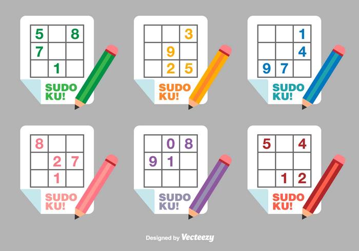 Icone di vettore piatto di Sudoku