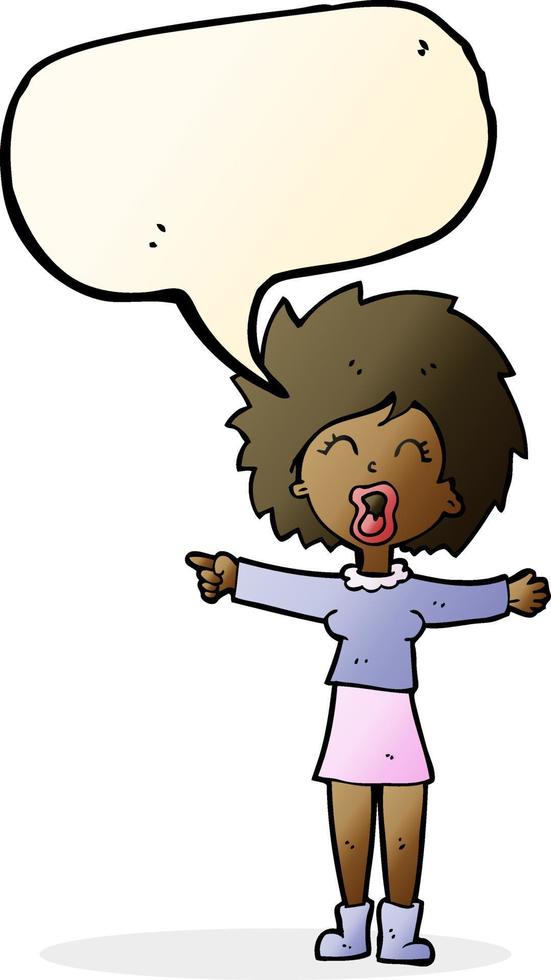 cartone animato stressato su donna parlando con discorso bolla vettore