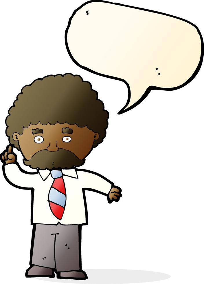 cartone animato insegnante con discorso bolla vettore