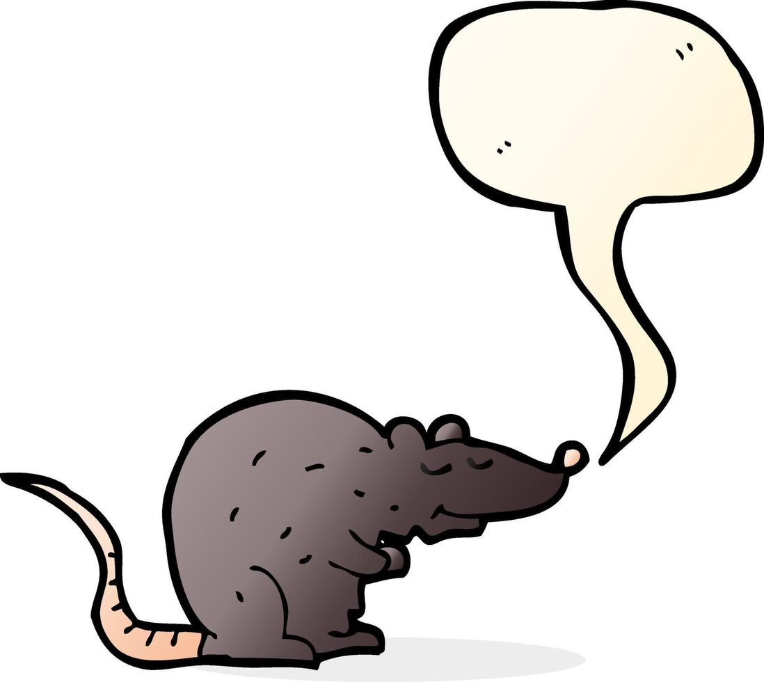 cartone animato nero ratto con discorso bolla vettore