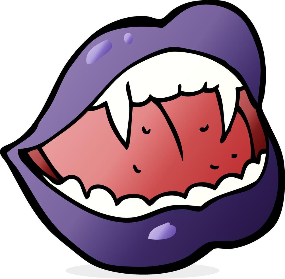 cartone animato vampiro labbra vettore