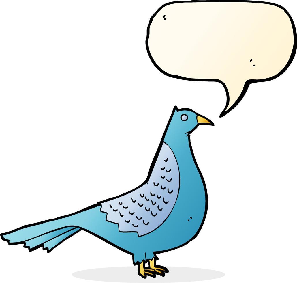 cartone animato uccello con discorso bolla vettore