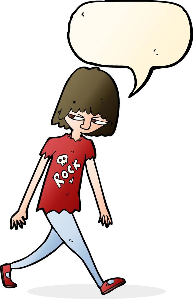 cartone animato adolescente con discorso bolla vettore