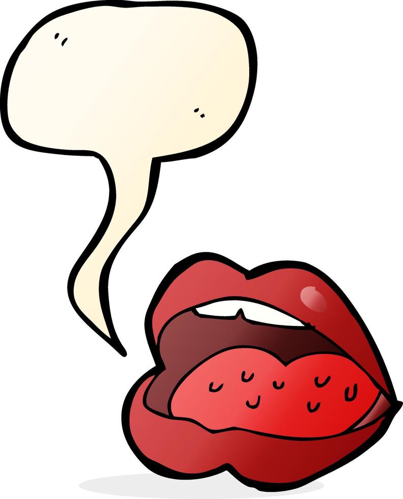 cartone animato Aperto bocca con discorso bolla vettore