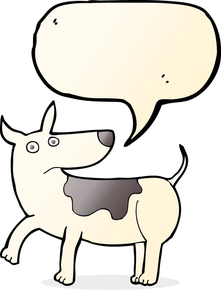divertente cartone animato cane con discorso bolla vettore