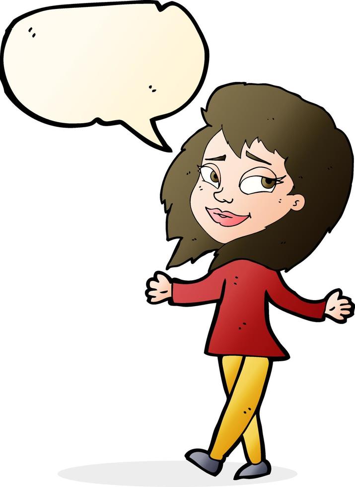 fatica gratuito donna cartone animato con discorso bolla vettore
