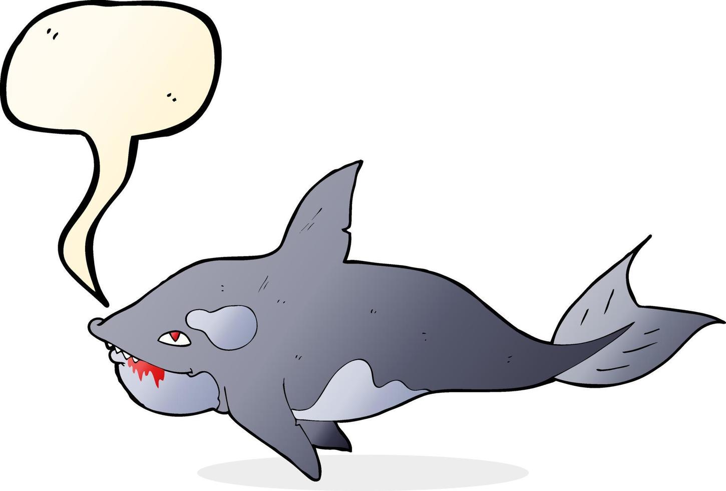 cartone animato uccisore balena con discorso bolla vettore