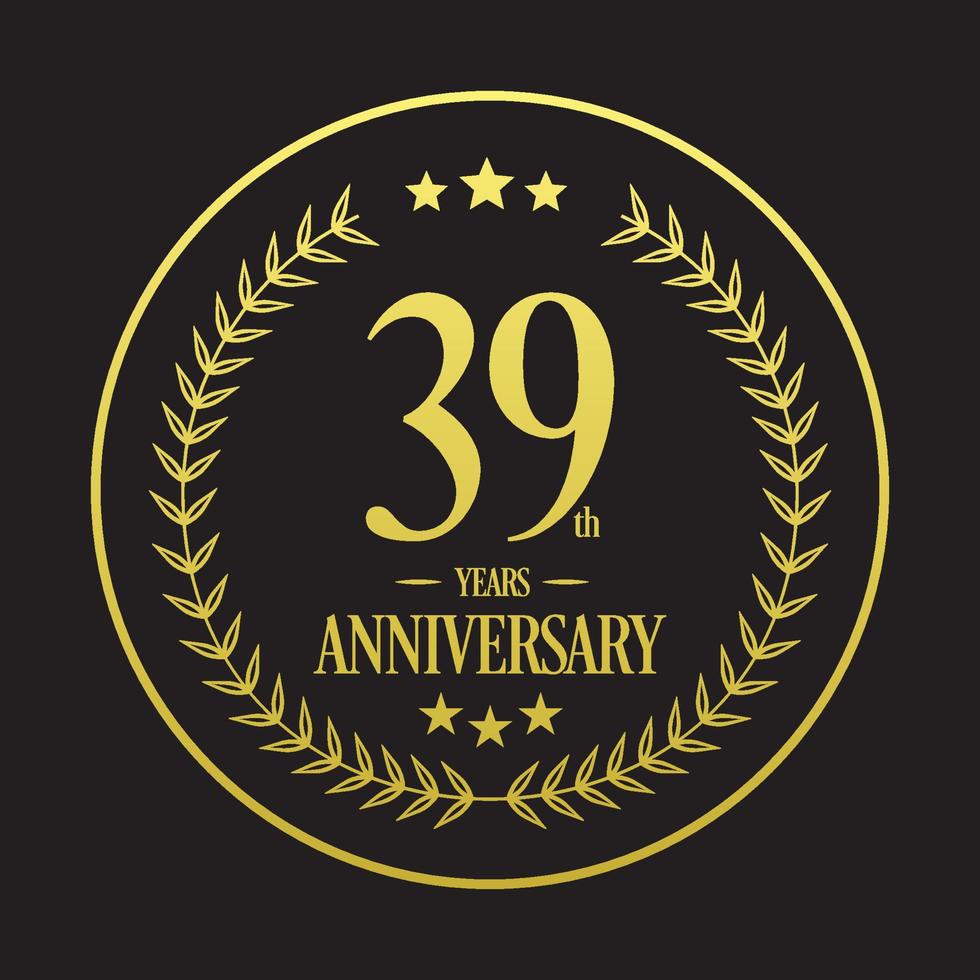 lusso 39th anniversario logo illustrazione vettore.libero vettore illustrazione gratuito vettore