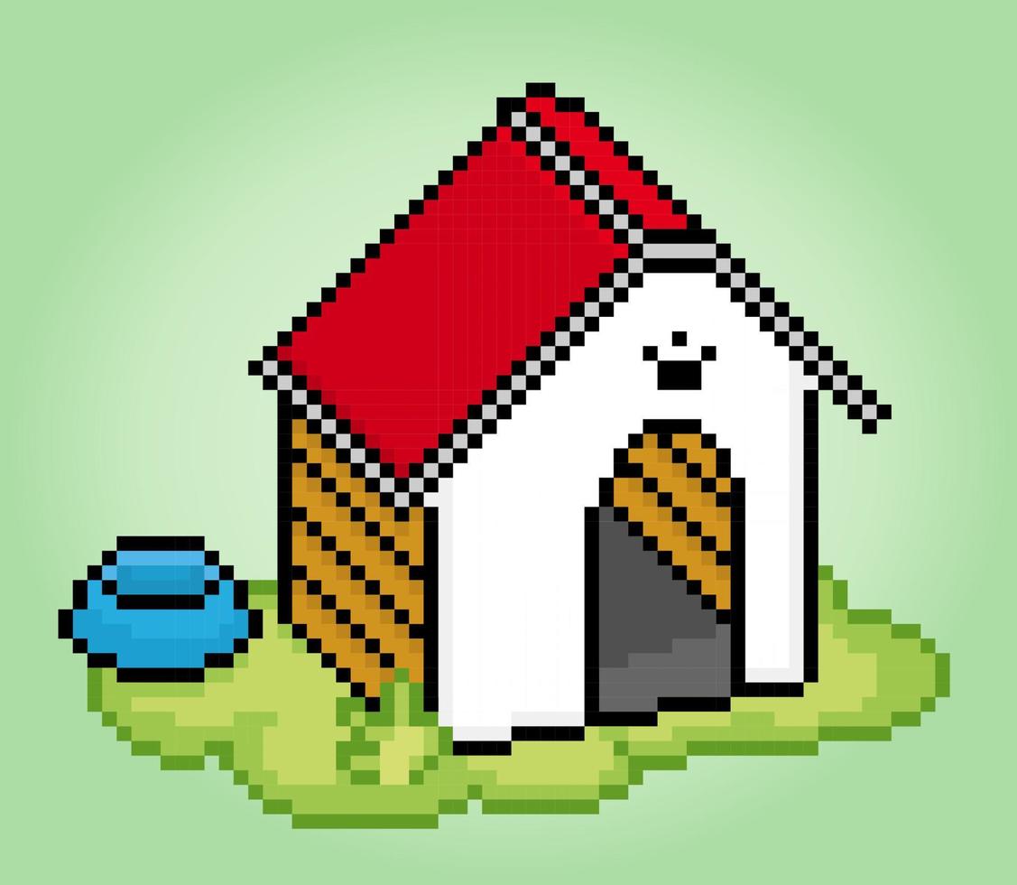 8 po pixel Casa per cani. barkitecture per gioco risorse e attraversare punti nel vettore illustrazioni.