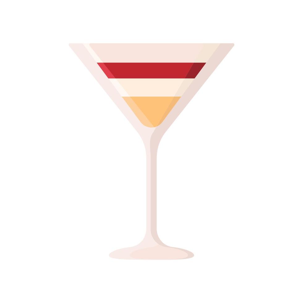 bicchiere con multistrato cocktail su un' bianca sfondo. vettore illustrazione