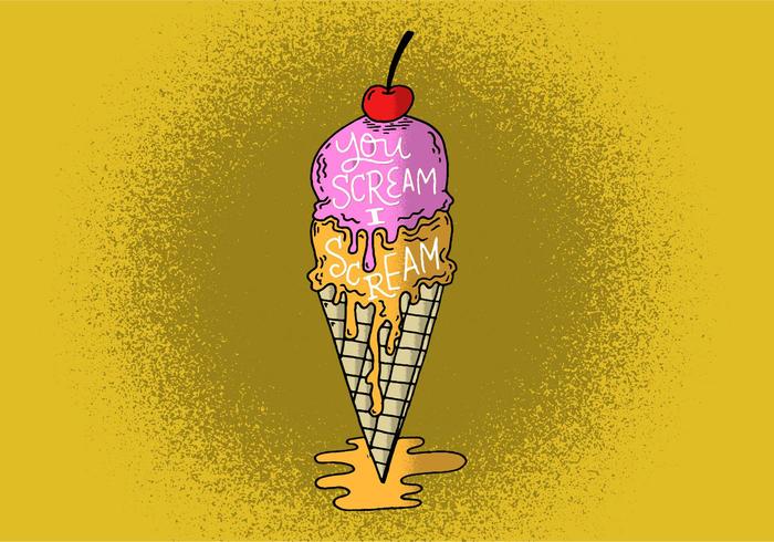 Drippy Ice Cream cone vettore
