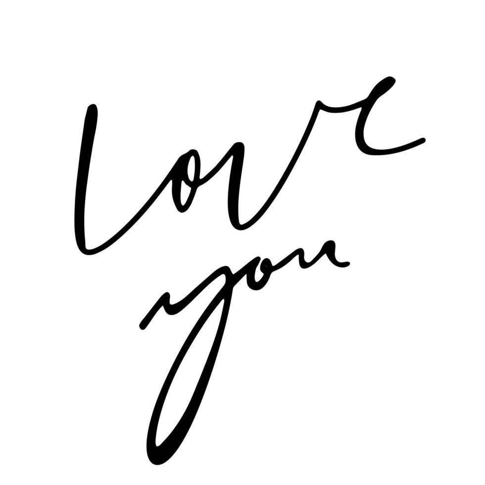 mano disegnato acquerello cuore con calligrafia testo amore voi per san valentino giorno, nozze, incontri e altro e altro romantico eventi. vettore illustrazione