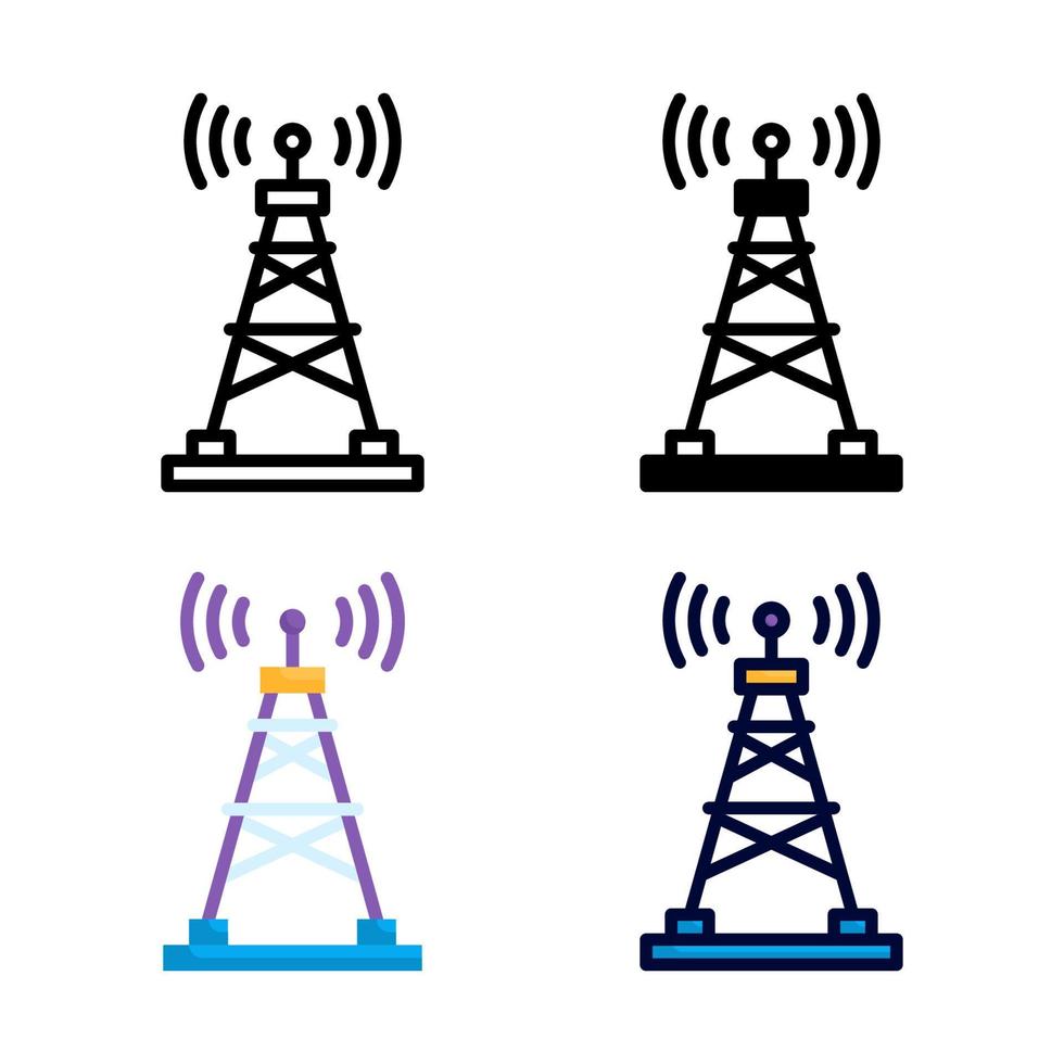 telecomunicazione icona impostato stile collezione vettore