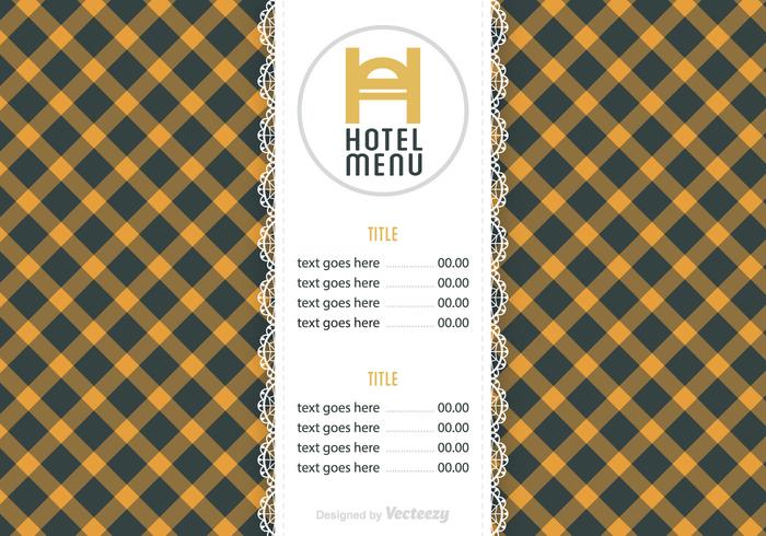 Modello di vettore menu Hotel gratuito
